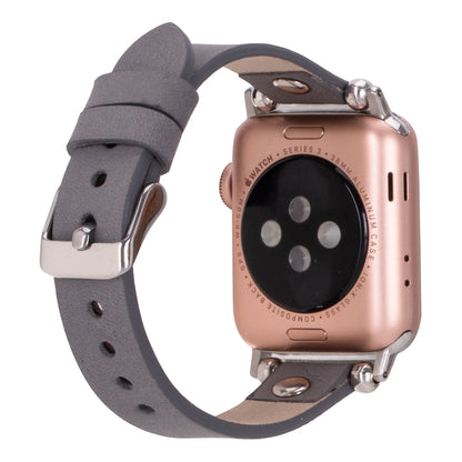 Ferro Leather Apple Watch Band - Silver