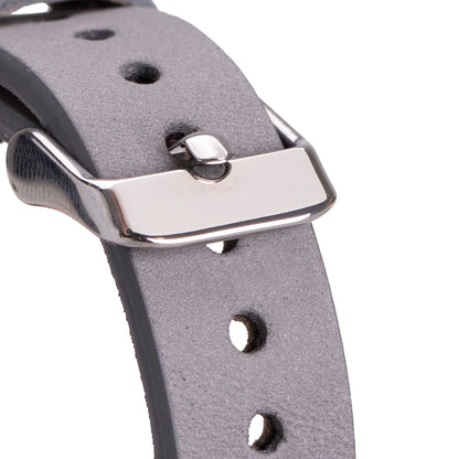 Ferro Silver Trok Style Leather Apple Watch Bands