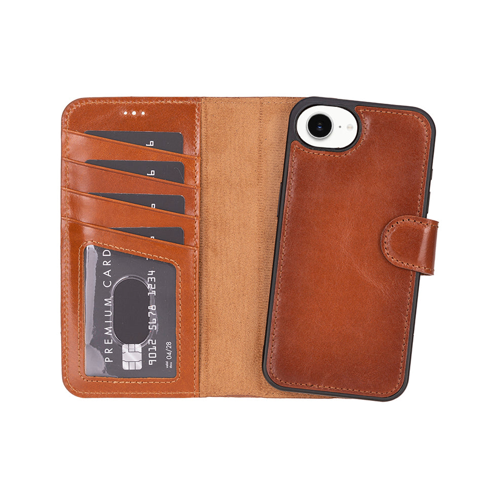Magic iPhone 16E Detachable Leather Wallet Case