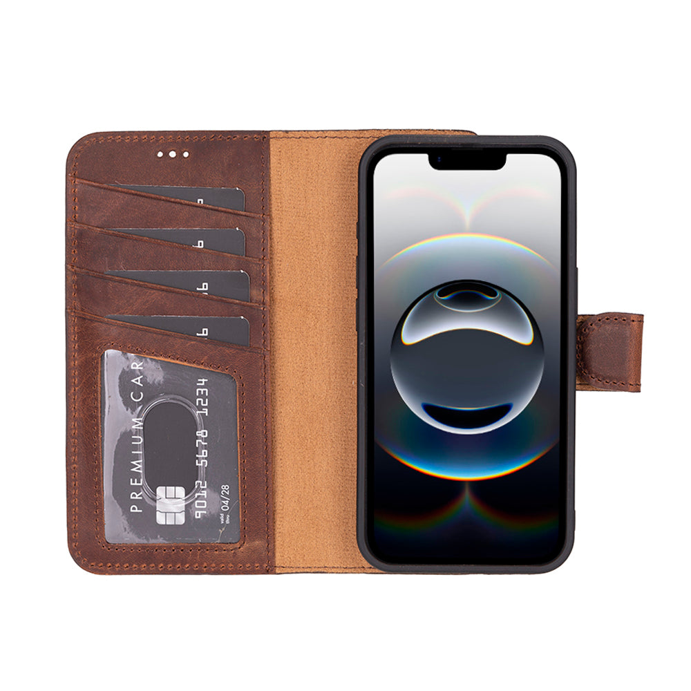 Magic iPhone 16E Detachable Leather Wallet Case