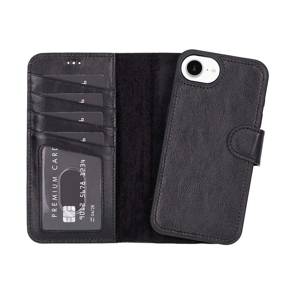 Magic iPhone 16E Detachable Leather Wallet Case