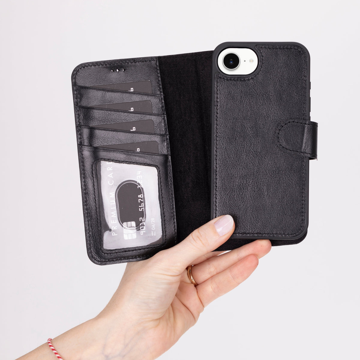 Magic iPhone 16E Detachable Leather Wallet Case