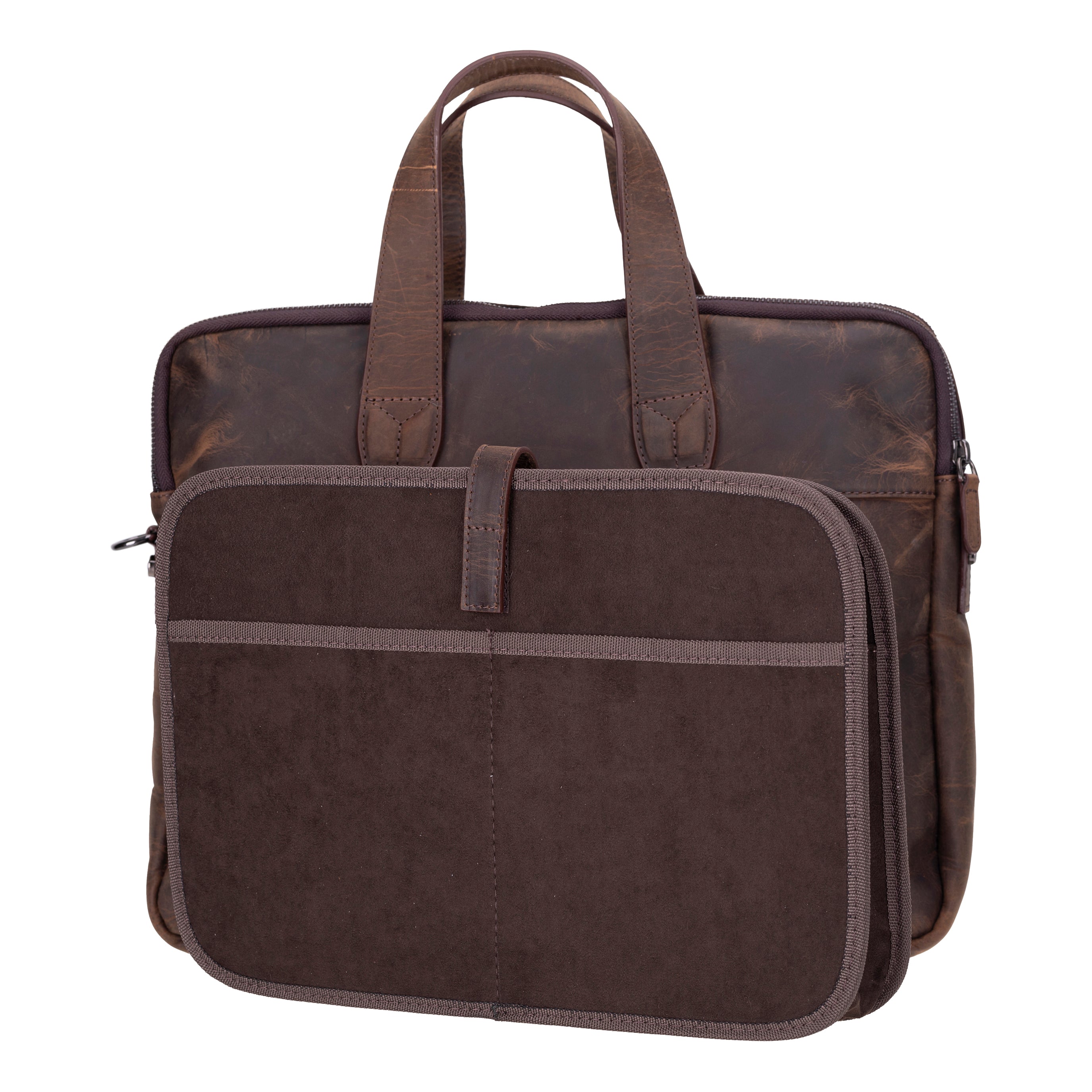 Luxentra Leather Business Briefcase / Laptop Case 16"