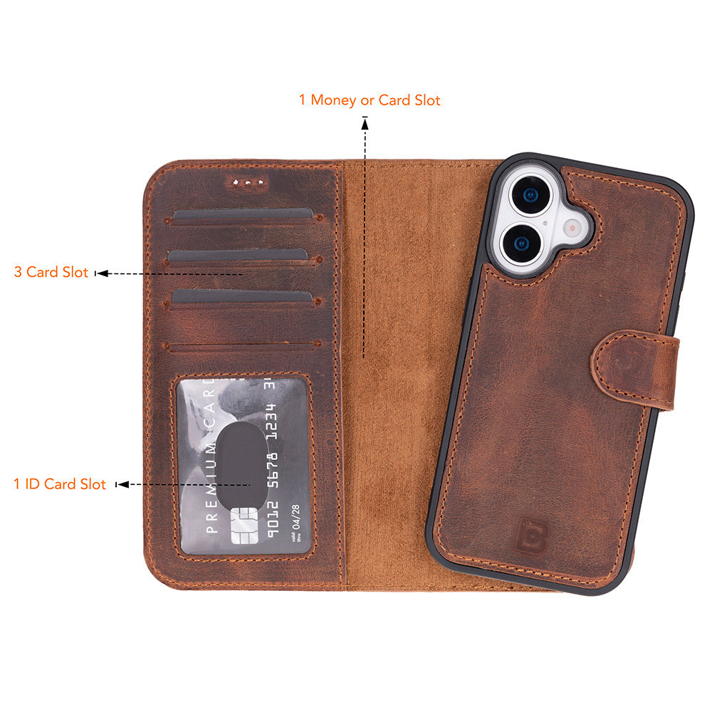 Magic iPhone 17 Detachable Leather Wallet Case