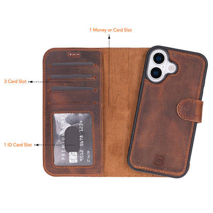 Magic iPhone 17 Detachable Leather Wallet Case