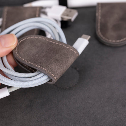 Travel Leather Cable Organizer