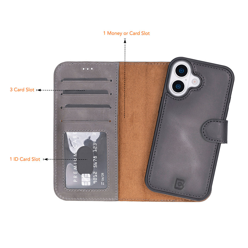 Magic iPhone 17 Detachable Leather Wallet Case