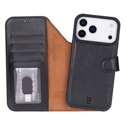 Magic iPhone 17 Pro Max Detachable Leather Wallet Case