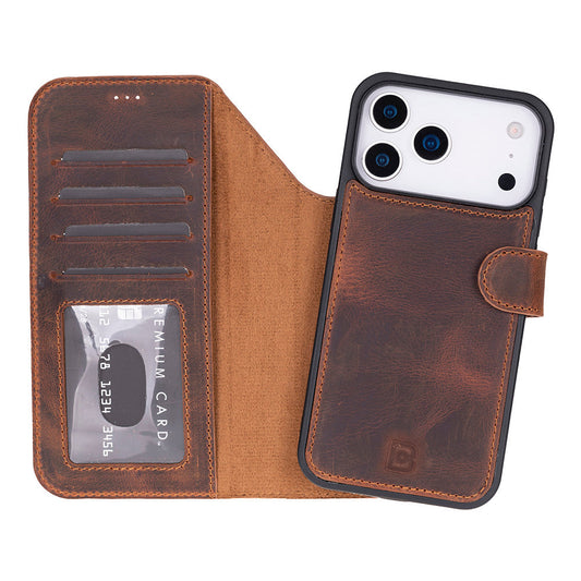 Magic iPhone 17 Pro Detachable Leather Wallet Case