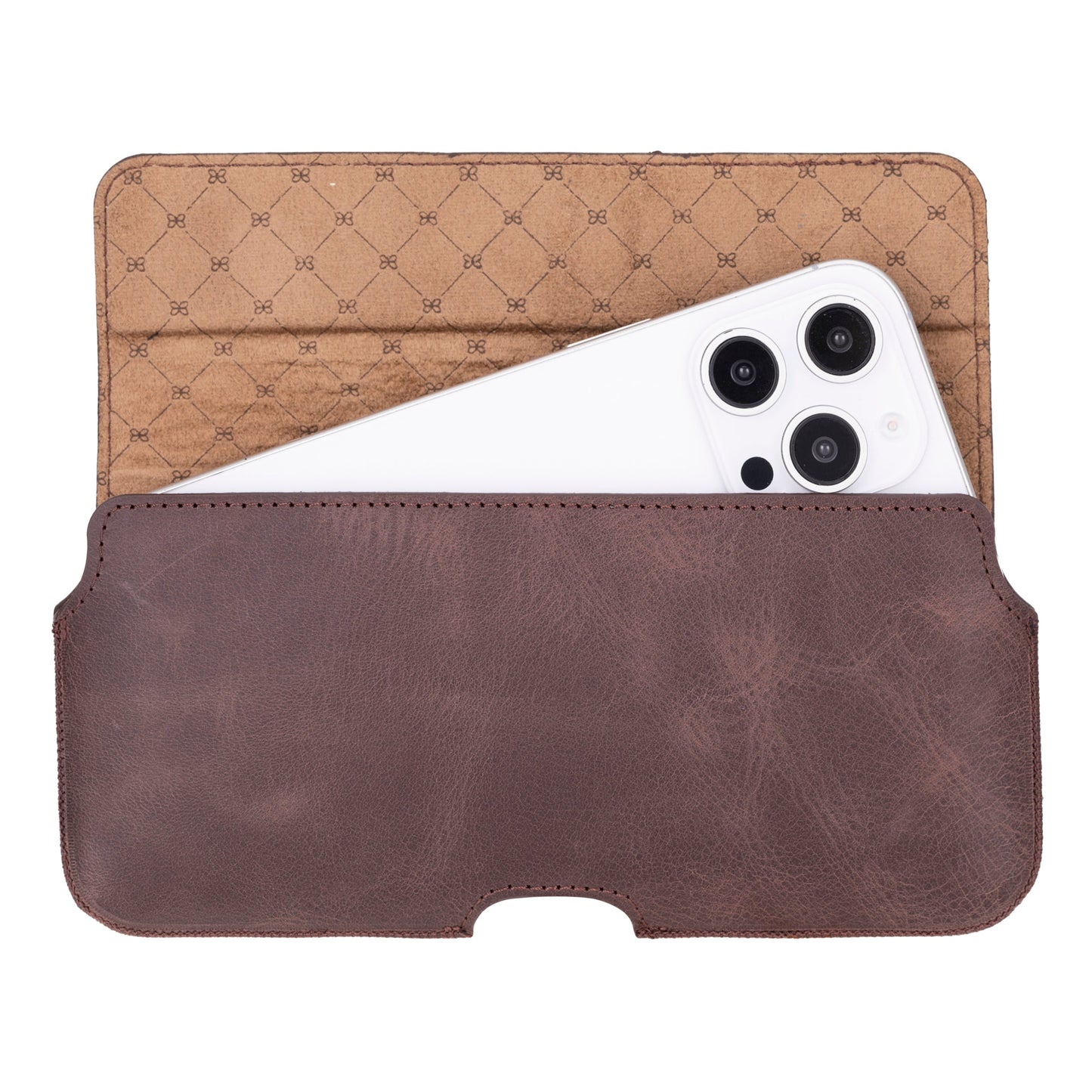 Aslant Leather Belt Phone Case Up to 6.9"