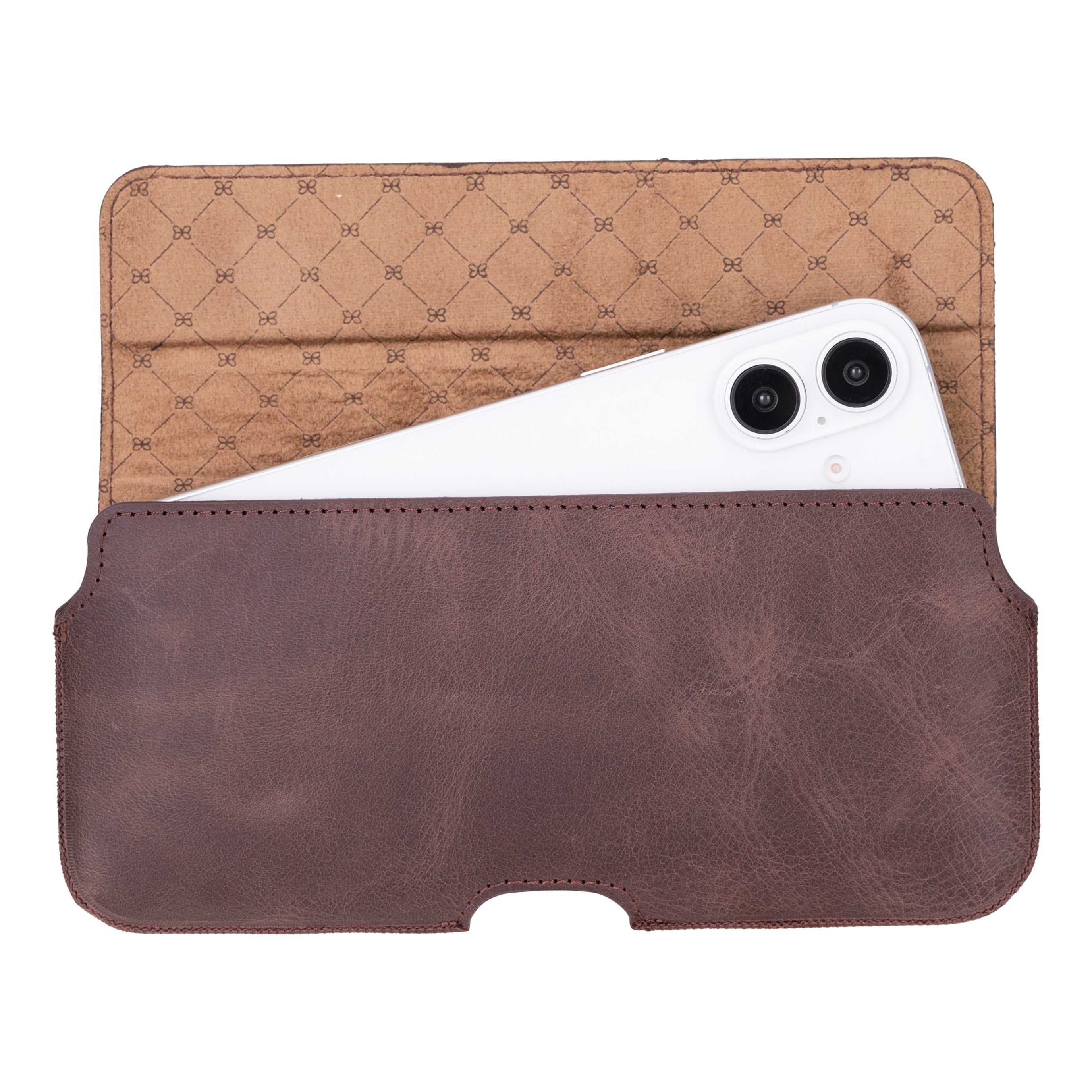 Aslant Leather Belt Phone Case Up to 6.9"