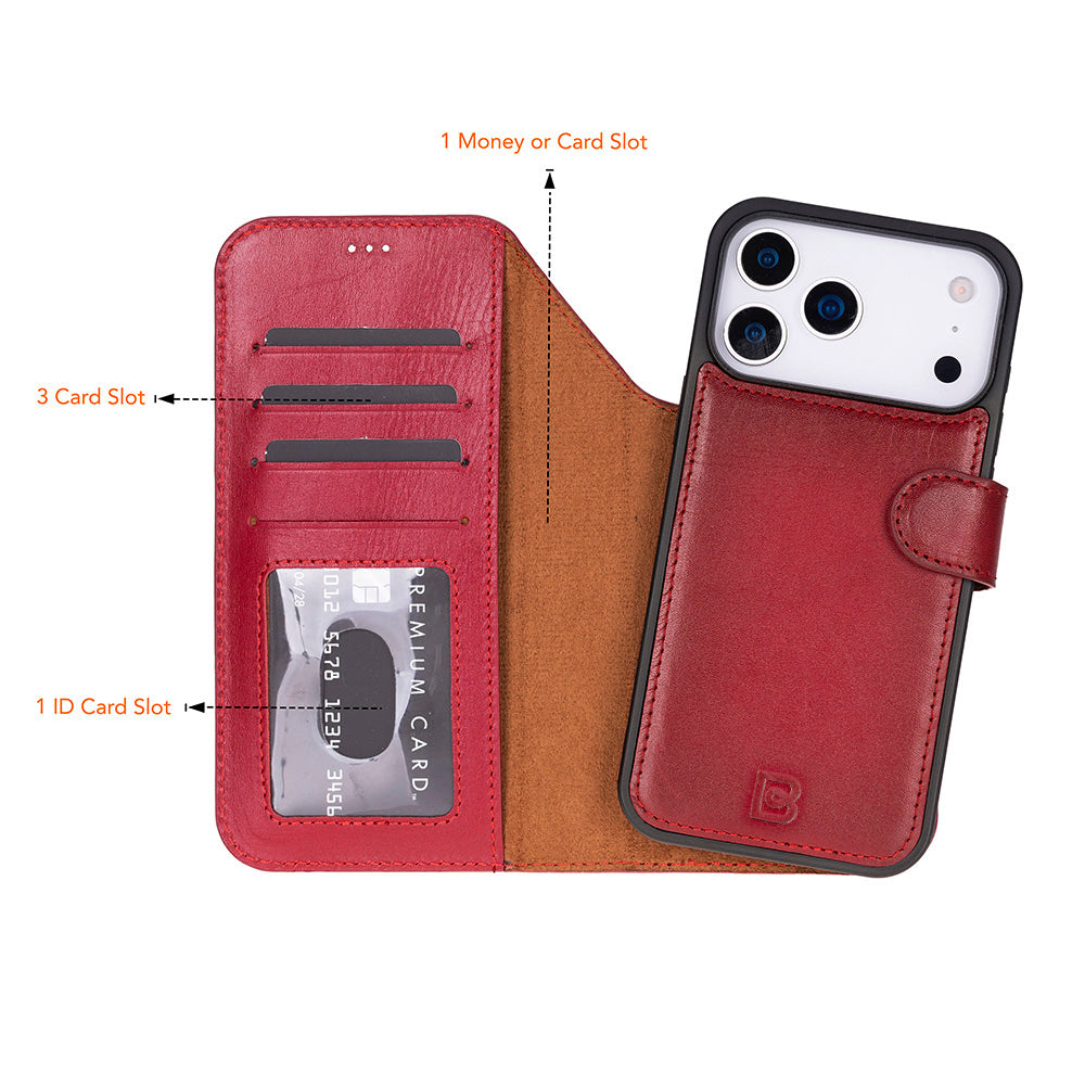 Magic iPhone 17 Pro Detachable Leather Wallet Case