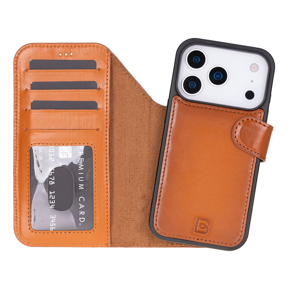 Magic iPhone 17 Pro Max Detachable Leather Wallet Case