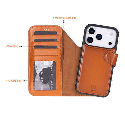 Magic iPhone 17 Pro Detachable Leather Wallet Case