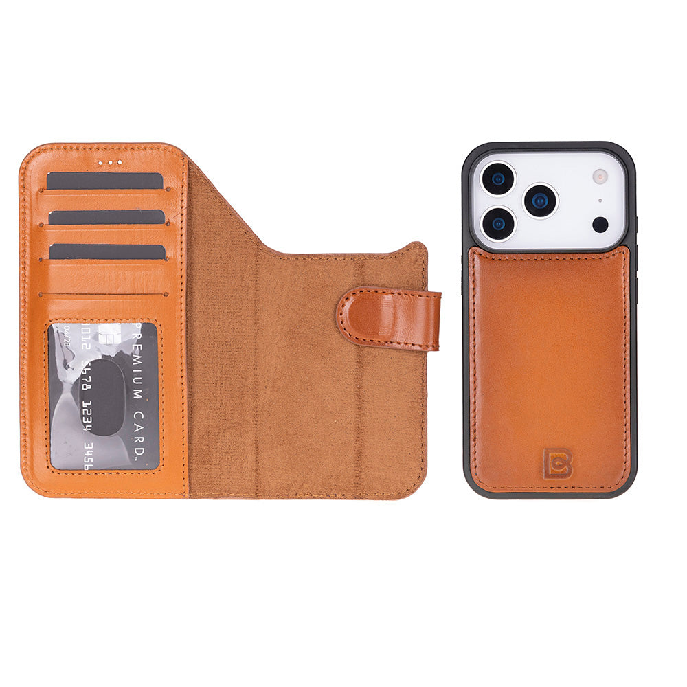Magic iPhone 17 Pro Max Detachable Leather Wallet Case