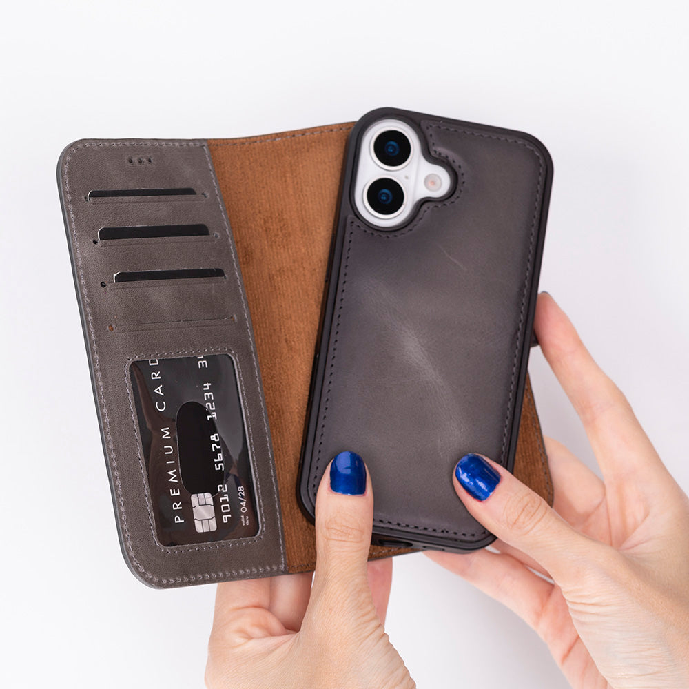 Magic iPhone 17 Detachable Leather Wallet Case