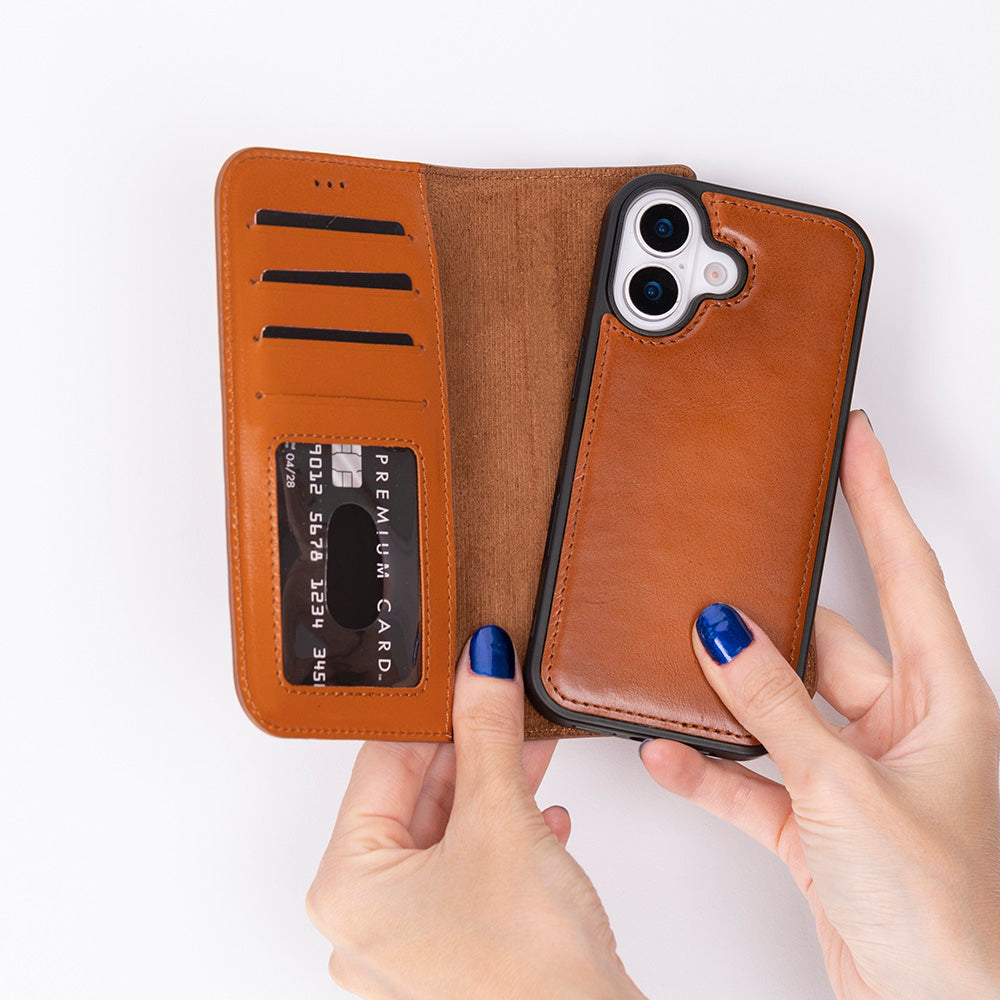 Magic iPhone 17 Detachable Leather Wallet Case