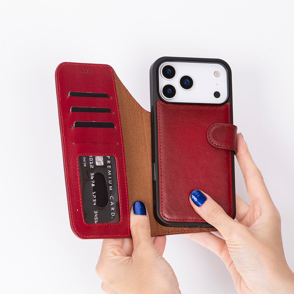 Magic iPhone 17 Pro Max Detachable Leather Wallet Case