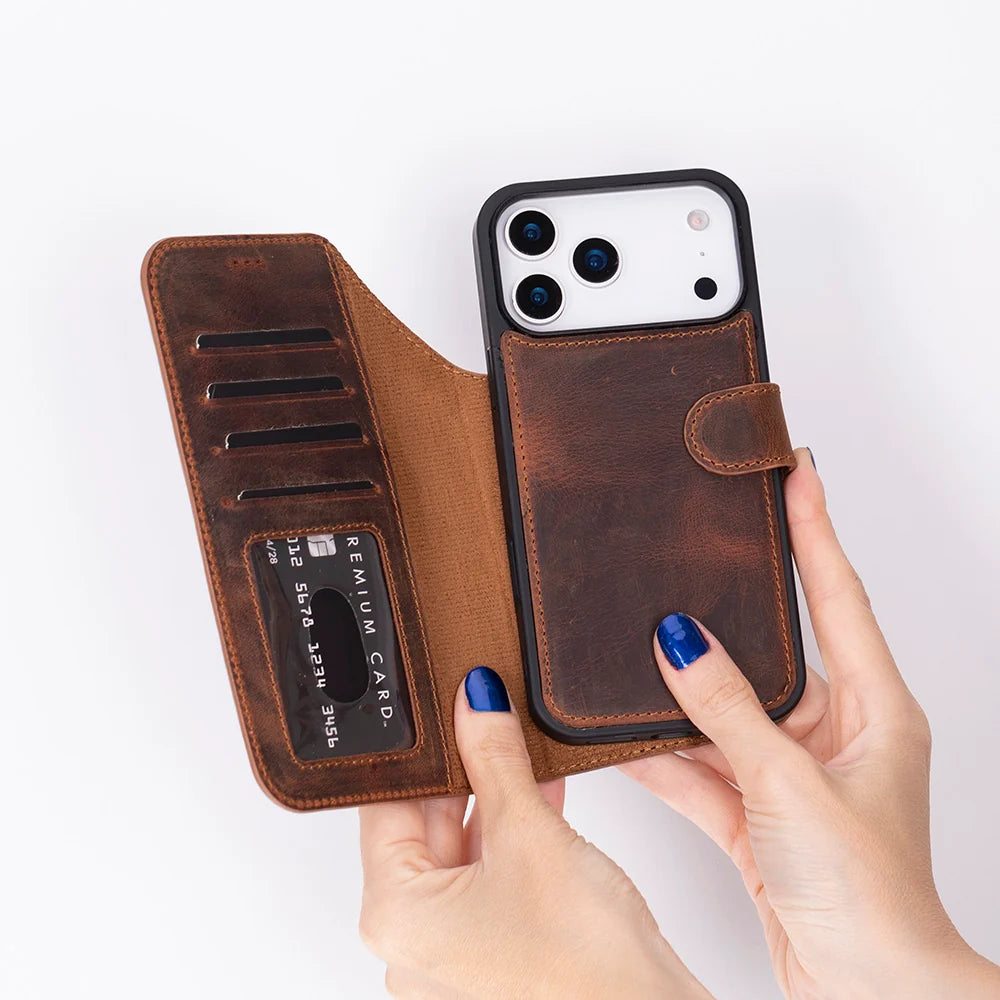 Magic iPhone 18 Pro Leather Detachable Wallet Case