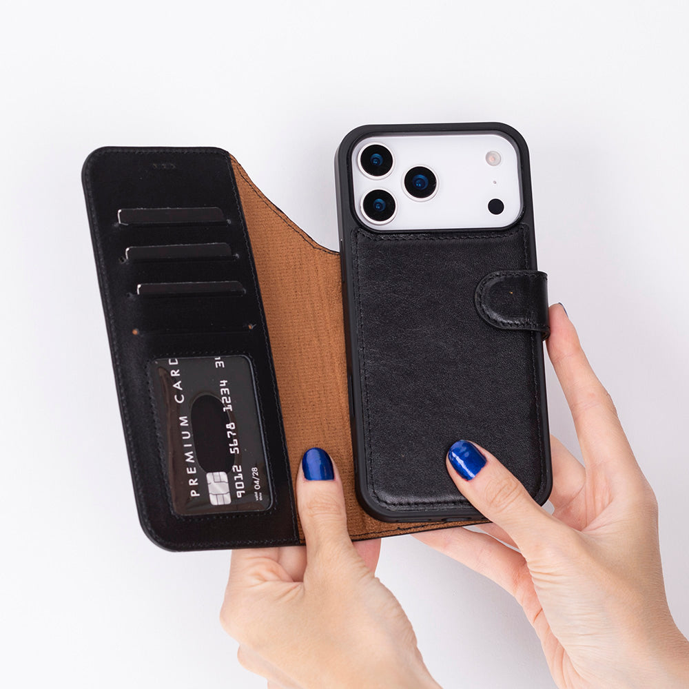 Magic iPhone 17 Pro Detachable Leather Wallet Case