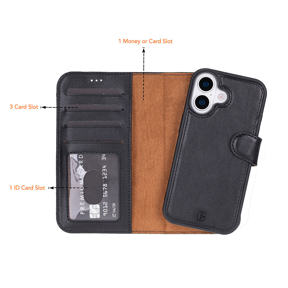 Magic iPhone 17 Detachable Leather Wallet Case