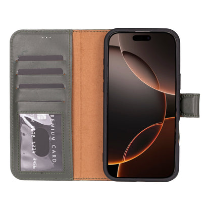 Magic iPhone 16 Series Detachable Genuine Leather Case