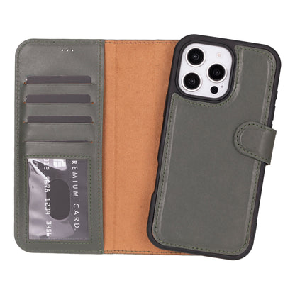 Magic iPhone 16 Series Detachable Genuine Leather Case
