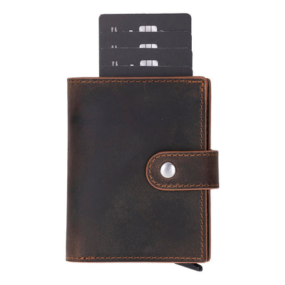 Palermo Zip Mechanical Genuine Leather Card Holder