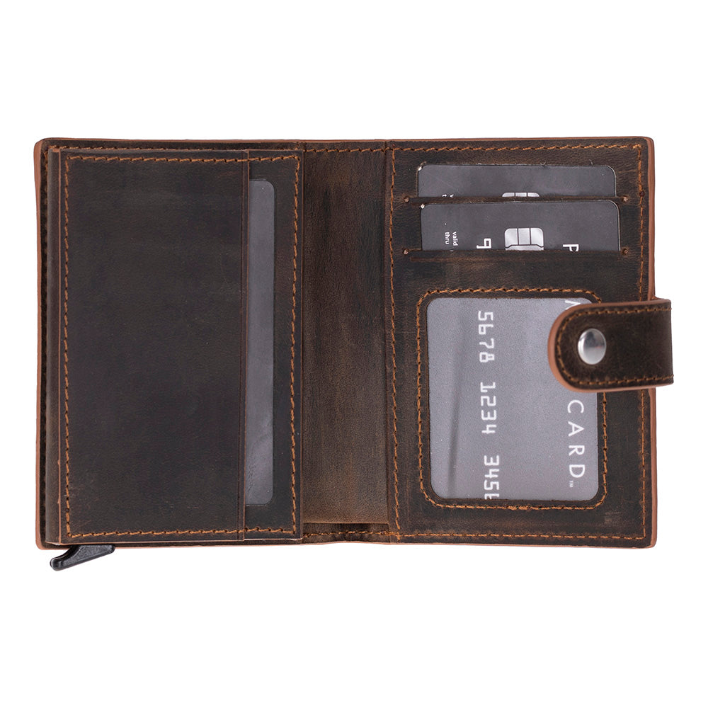 Palermo Zip Mechanical Genuine Leather Card Holder
