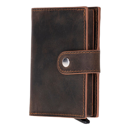 Palermo Zip Mechanical Genuine Leather Card Holder