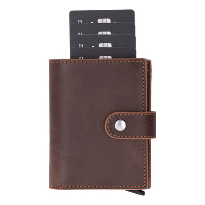 Palermo Zip Mechanical Genuine Leather Card Holder