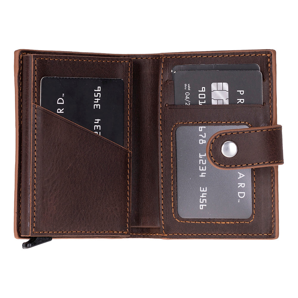 Palermo Zip Mechanical Genuine Leather Card Holder