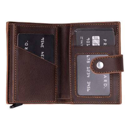 Palermo Zip Mechanical Genuine Leather Card Holder