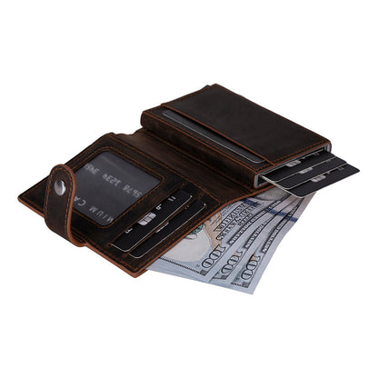 Palermo Zip Mechanical Genuine Leather Card Holder