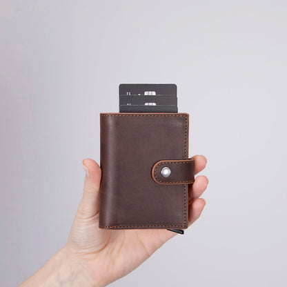 Palermo Zip Mechanical Genuine Leather Card Holder