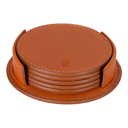 Lavo Leather Cup Coaster Set