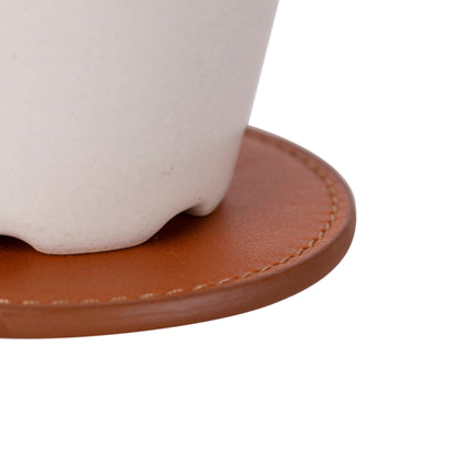 Lavo Leather Cup Coaster Set