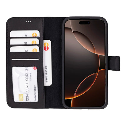 Liluri iPhone 16 Pro Detachable Leather Wallet Case