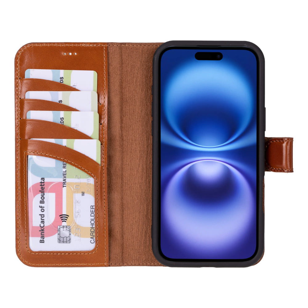 iPhone 16 Series Detachable Leather Wallet Case