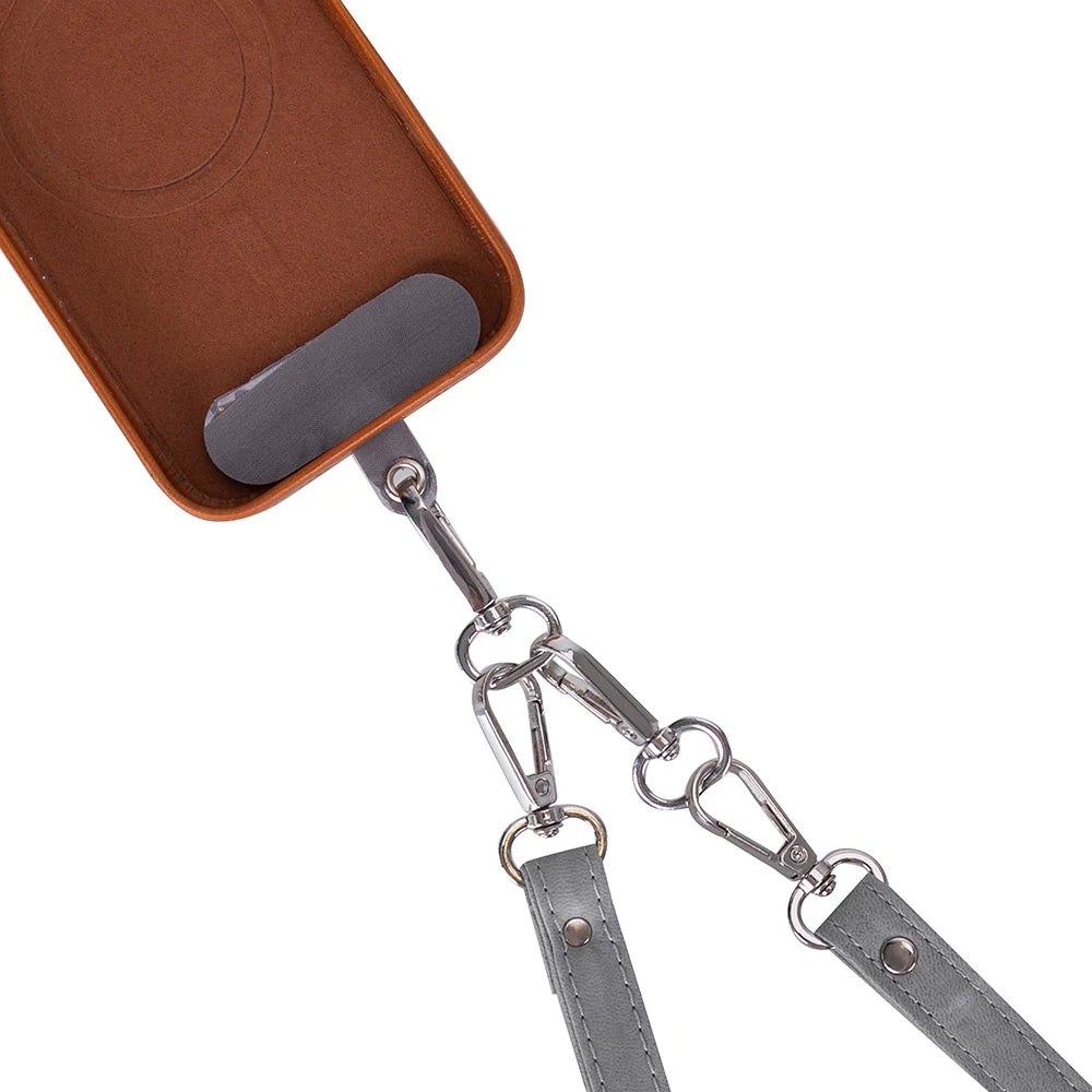 FlexGo Leather Phone Strap & Wallet Set – Clip-On Flex