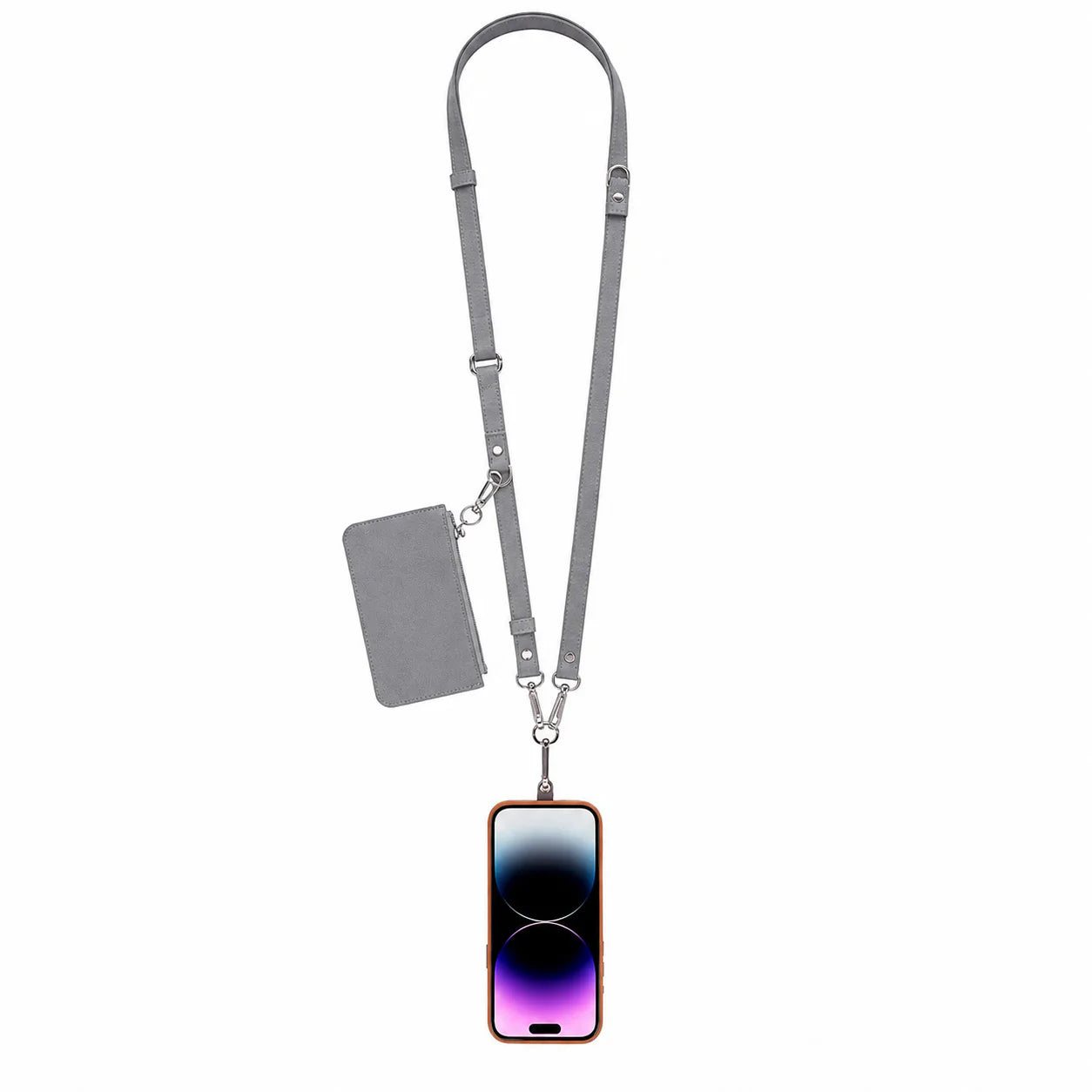 FlexGo Leather Phone Strap & Wallet Set – Clip-On Flex