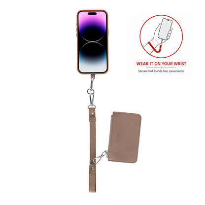 FlexGo Leather Phone Strap & Wallet Set – Clip-On Flex