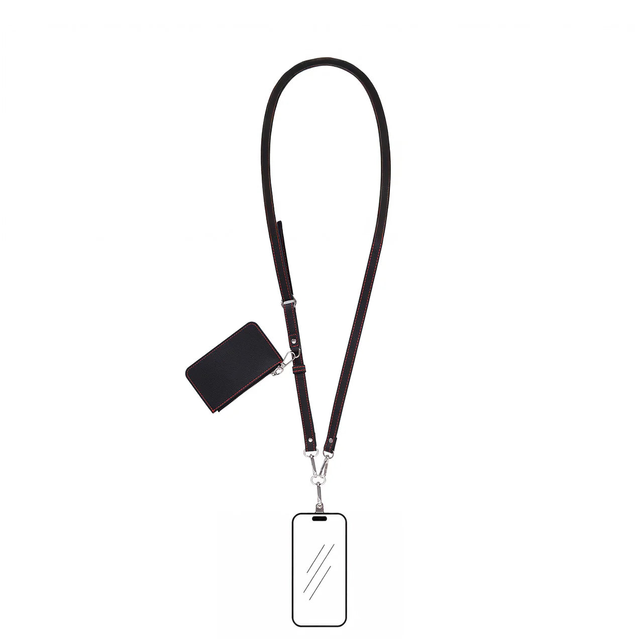 FlexGo Leather Phone Strap & Wallet Set – Clip-On Flex