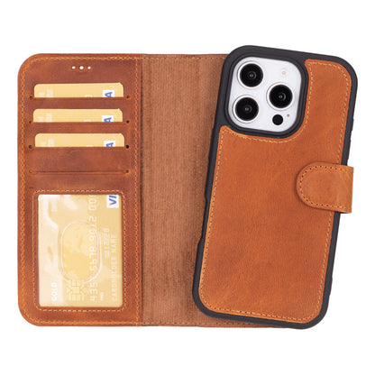 Magic iPhone 16 Series Detachable Genuine Leather Case