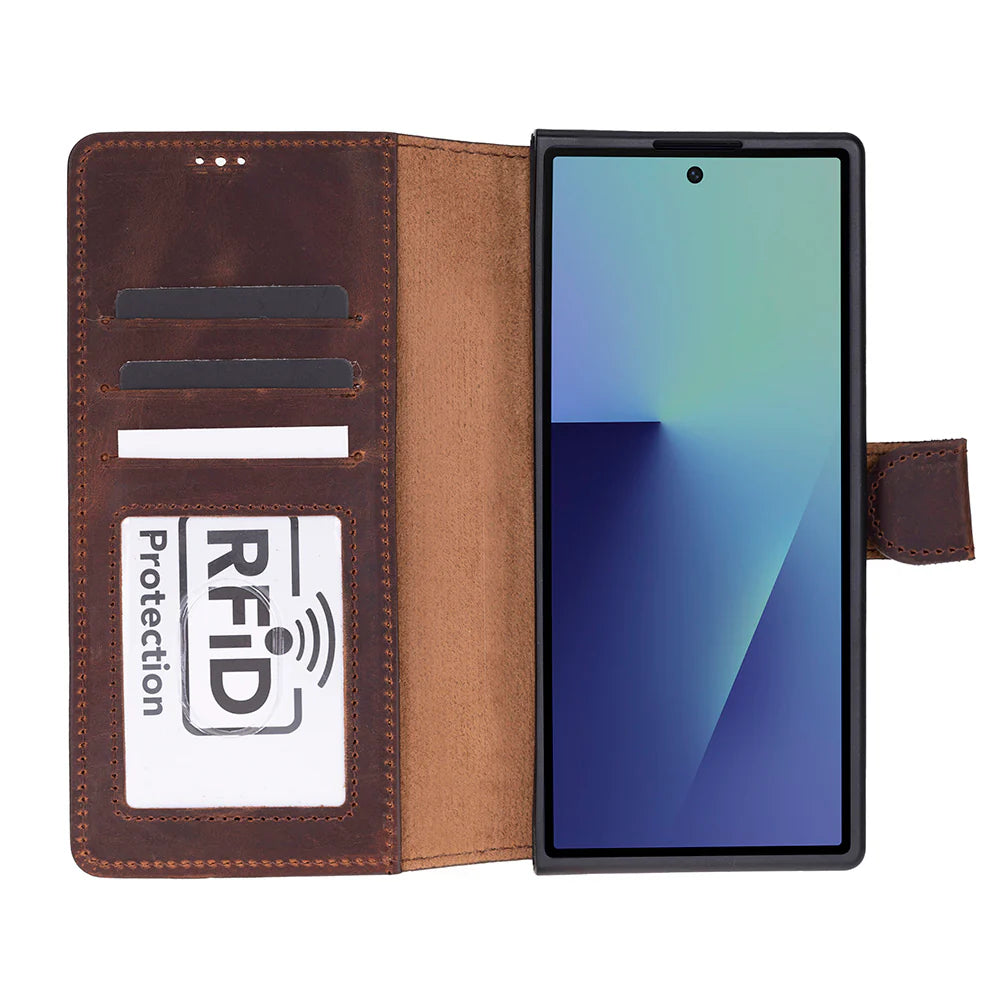 Wallet ID Leather Samsung Galaxy Z Fold7 Folio Case