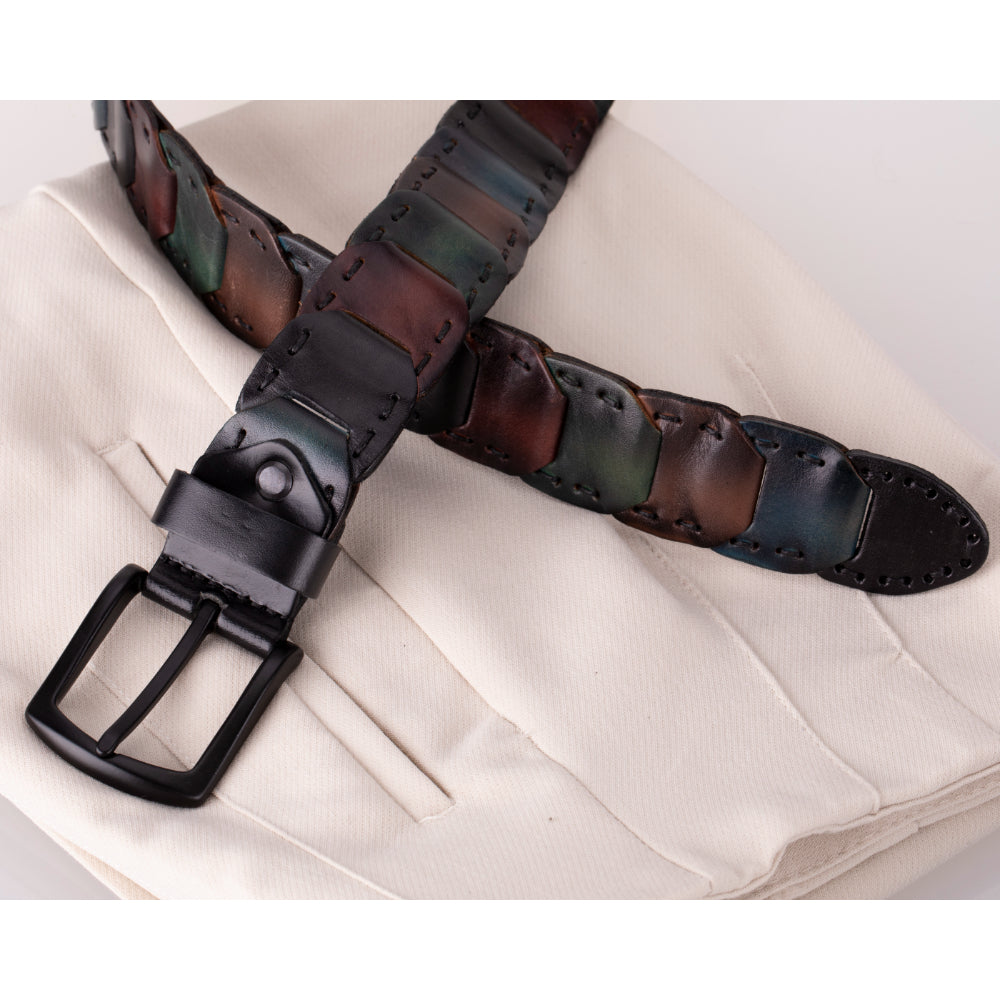 Victor Braided Leather Men's Belt
