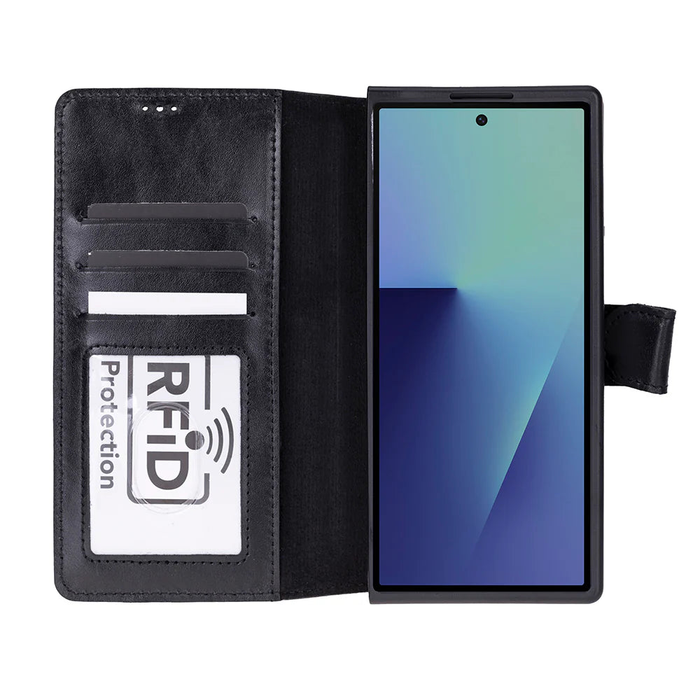 Wallet ID Leather Samsung Galaxy Z Fold7 Folio Case
