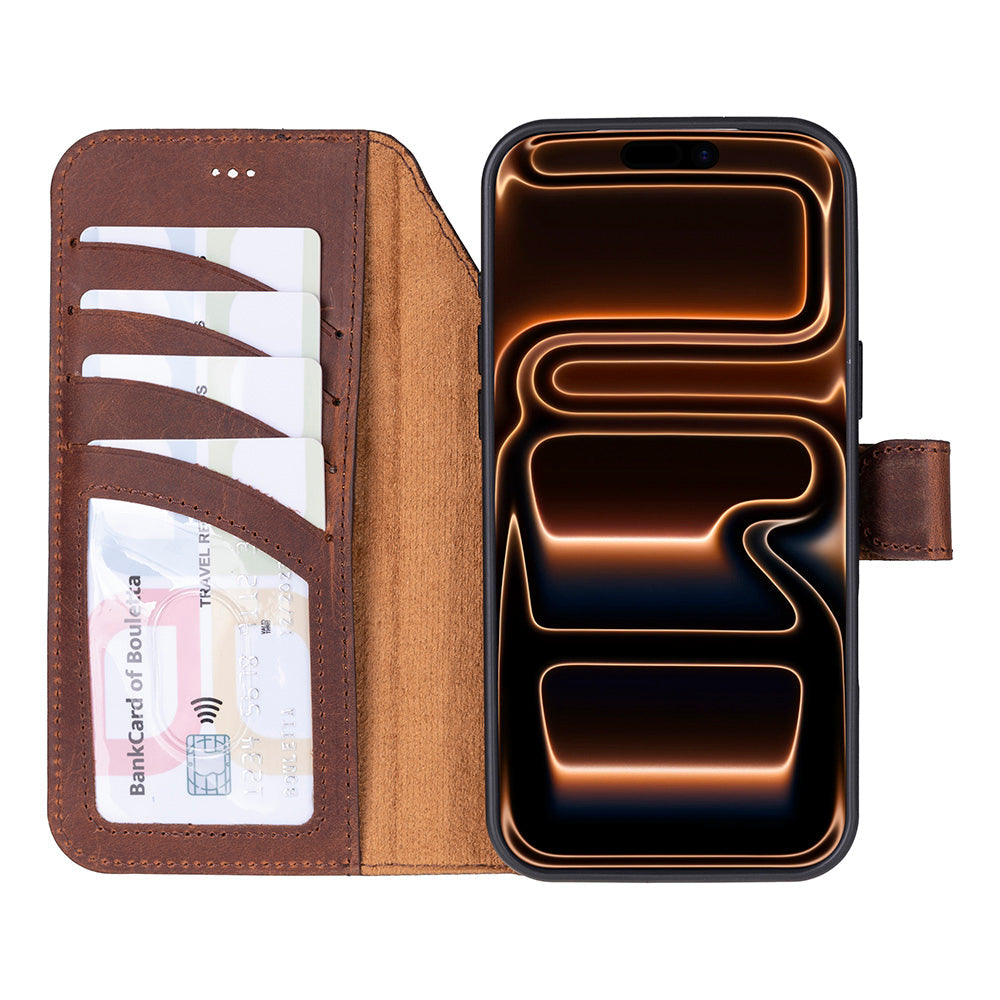 Magic iPhone 17 Pro Max Detachable Leather Wallet Case