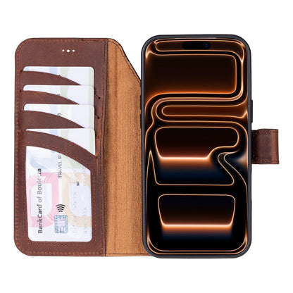 Magic iPhone 17 Pro Max Detachable Leather Wallet Case