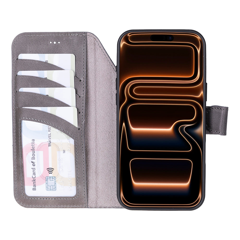 Magic iPhone 17 Pro Max Detachable Leather Wallet Case